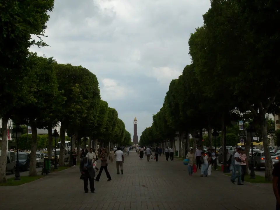 Avenue Habib Bourguiba, the French-built ville nouvelle, Tunis