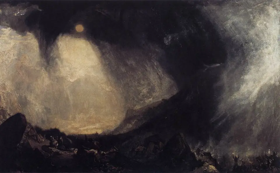 Hannibal in the Alps: Turner’s “Snow Storm: Hannibal and his Army Crossing the Alps” (1812).